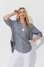 Navy Oversized Blogger Shirt