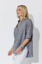 Navy Oversized Blogger Shirt