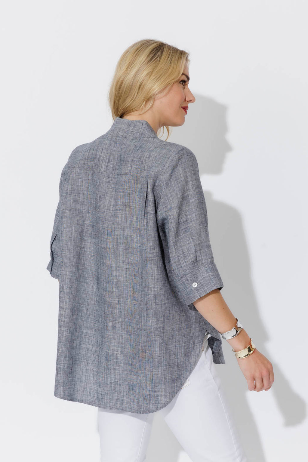 Navy Oversized Blogger Shirt
