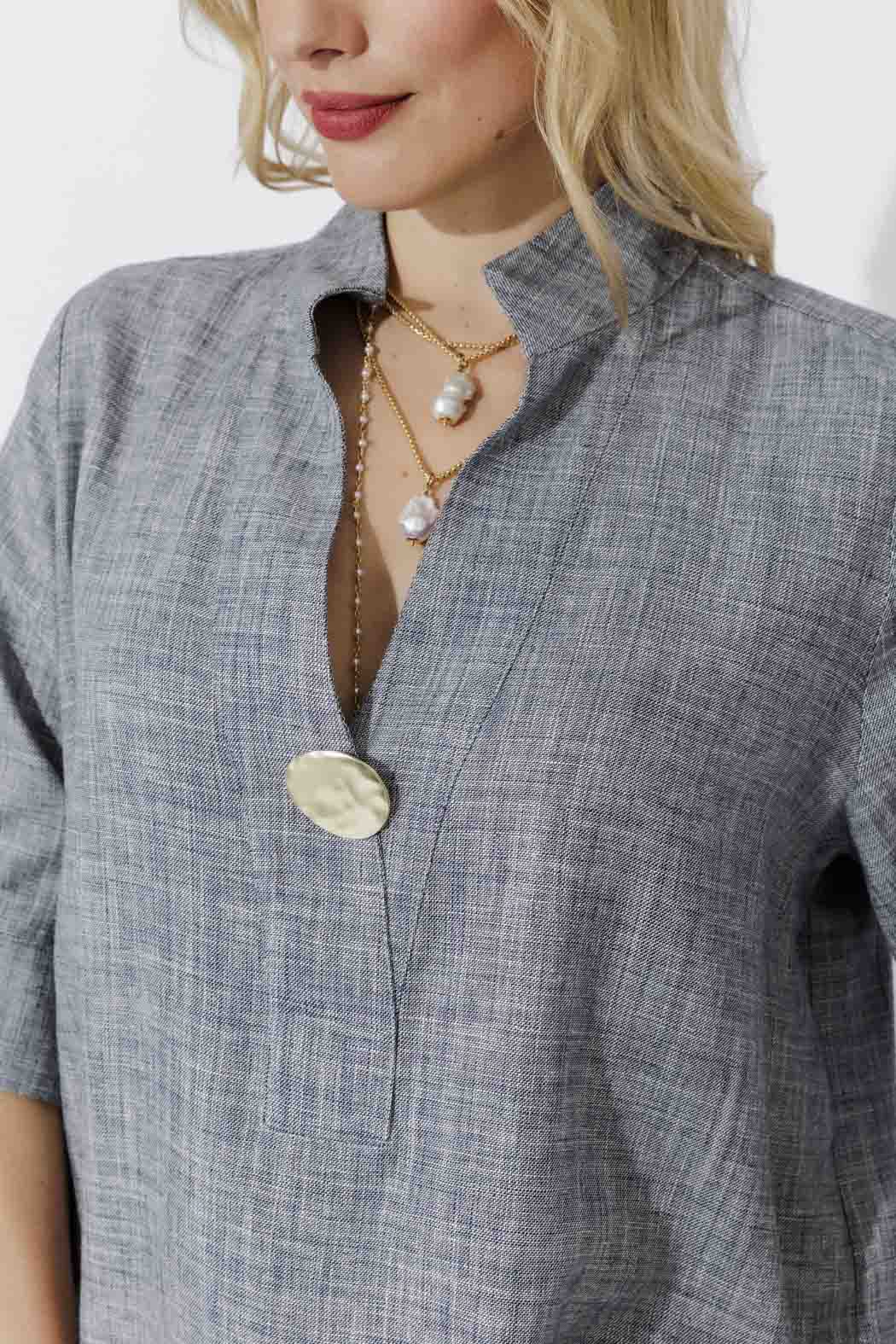 Navy Oversized Blogger Shirt