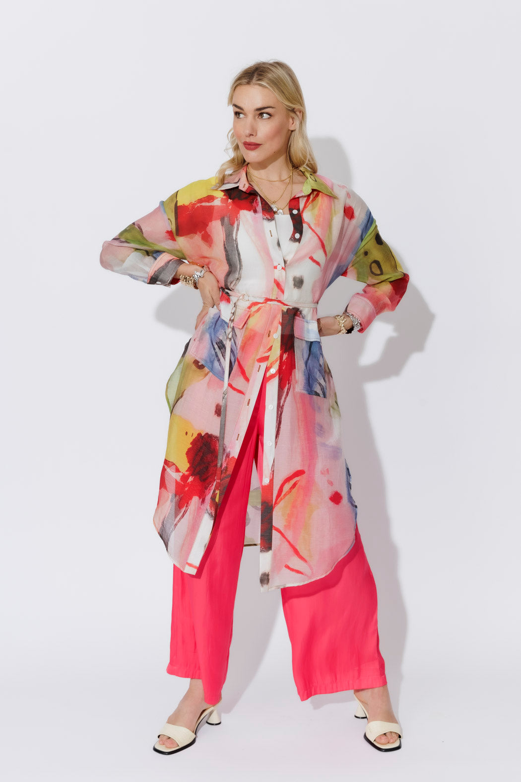 Print Lyocell Long Shirt