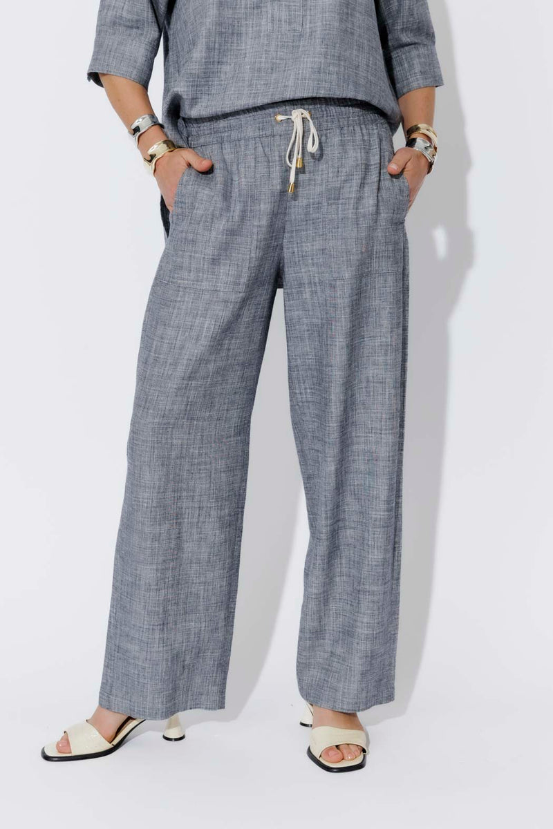 Navy Linen Pant
