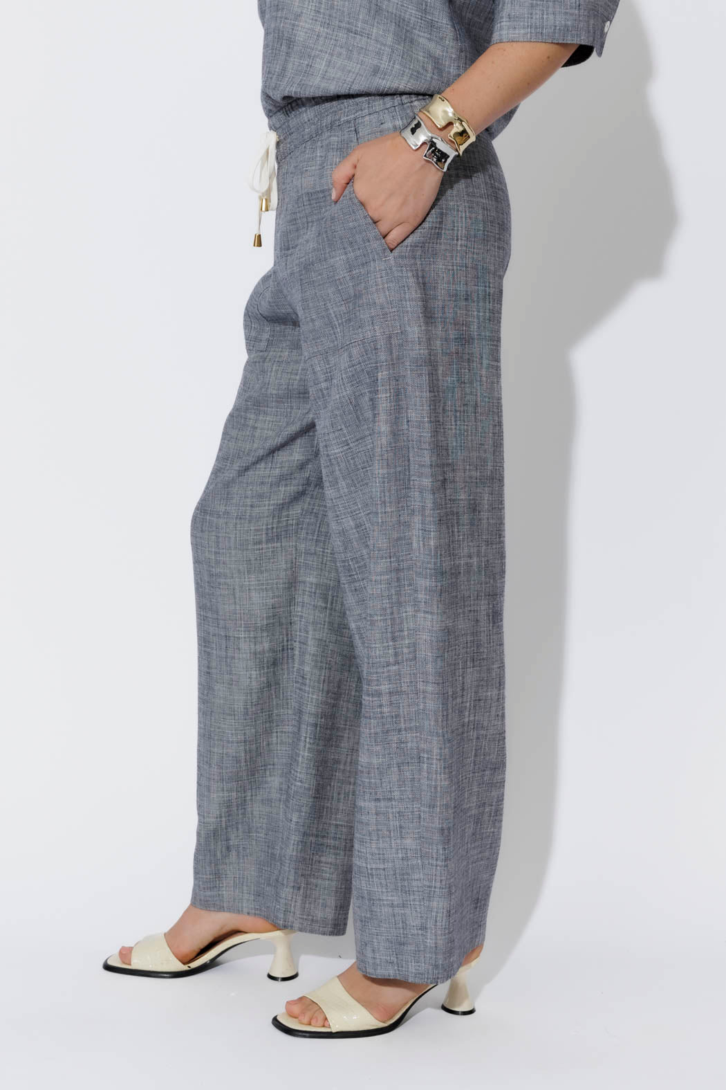 Navy Linen Pant