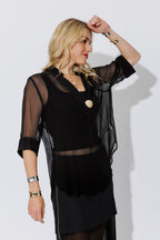 Black Chiffon Oversized Blogger Shirt
