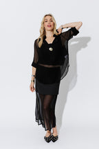 Black Chiffon Oversized Blogger Shirt