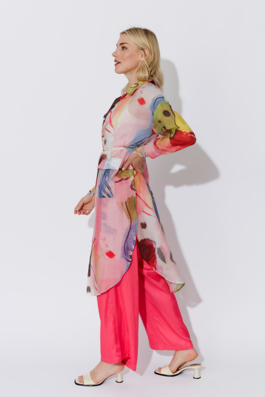 Print Lyocell Long Shirt