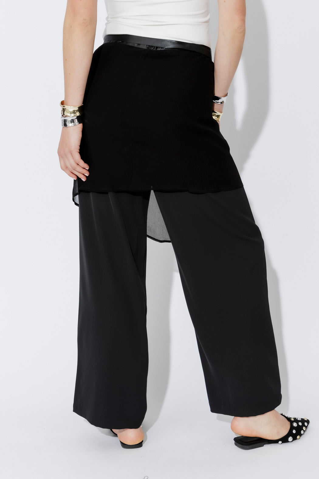 Black Chiffon Wrap Pant