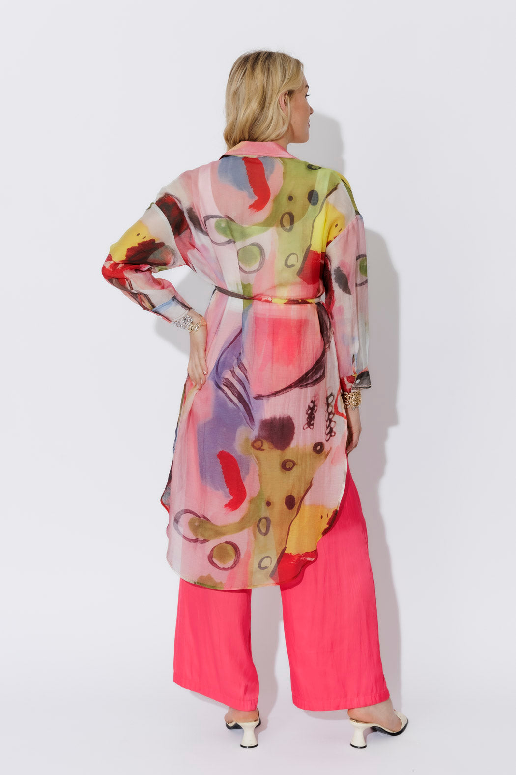 Print Lyocell Long Shirt