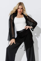 Black Chiffon Wrap Pant