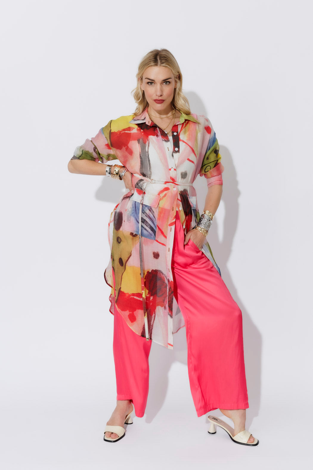 Print Lyocell Long Shirt