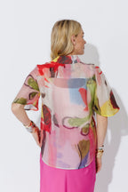 Print Lyocell Fluted Blogger Shirt
