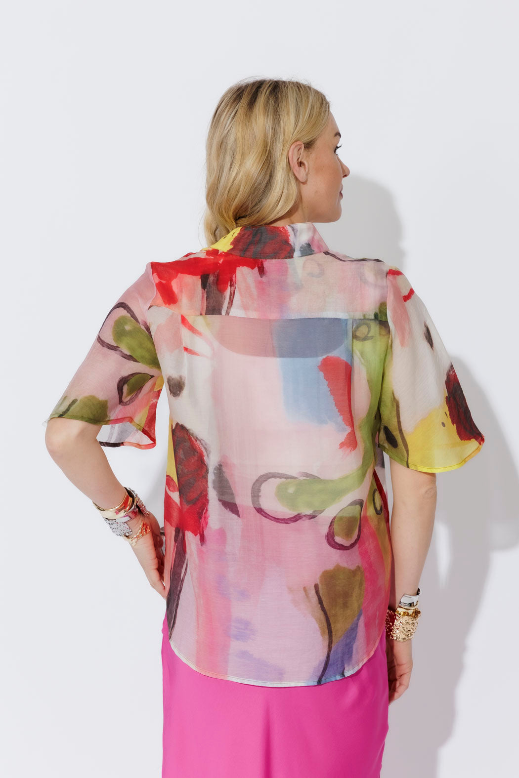 Print Lyocell Fluted Blogger Shirt