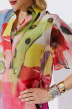 Print Lyocell Fluted Blogger Shirt