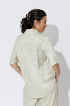Chartreuse Stripe Fluted Blogger Shirt