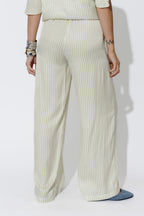 Chartreuse Stripe Wide Leg Pant