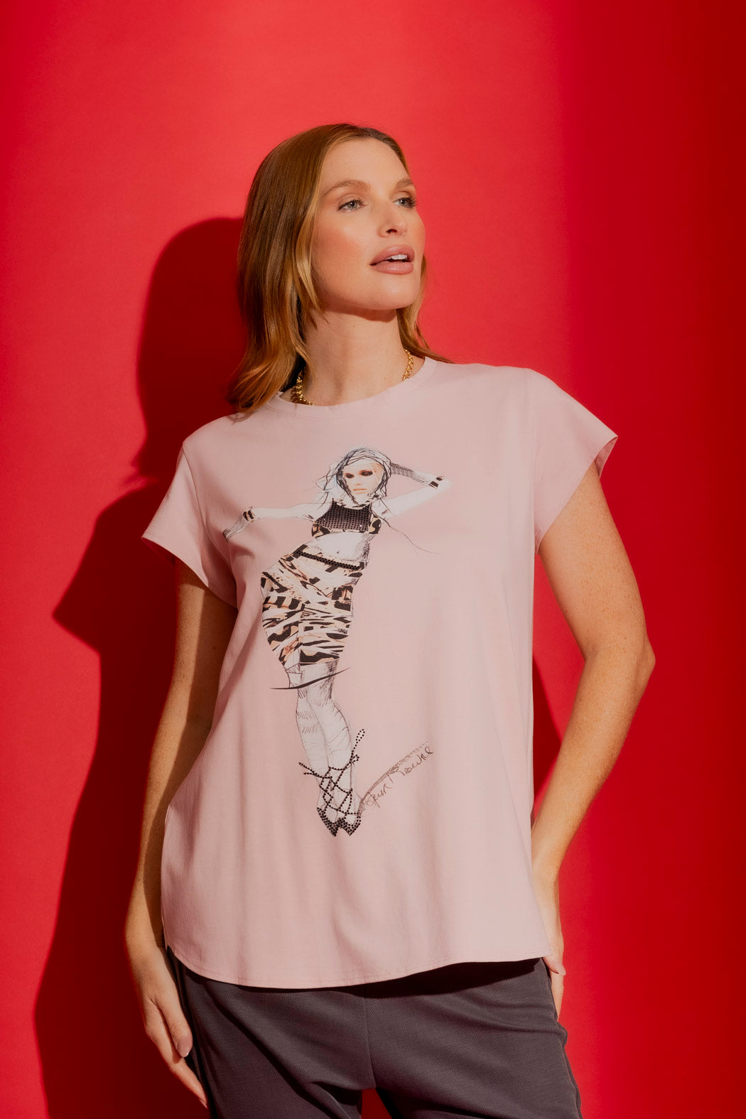 Blush Sequin Dancer T-Shirt