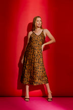 Tan Animal Bias Dress