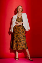 Tan Animal Bias Dress