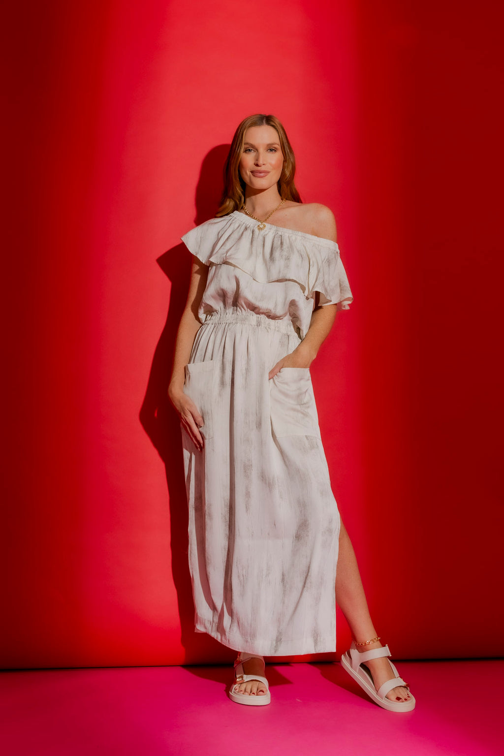 Ivory Off Shoulder Dress