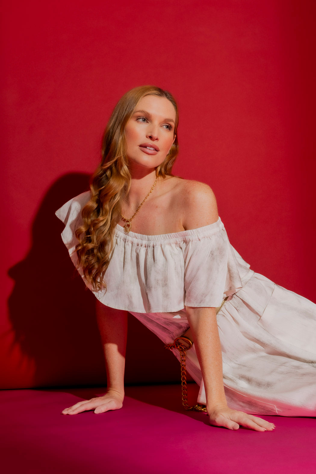 Ivory Off Shoulder Dress