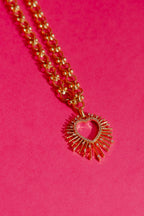 Gold Sacred Heart Necklace Gold O/S