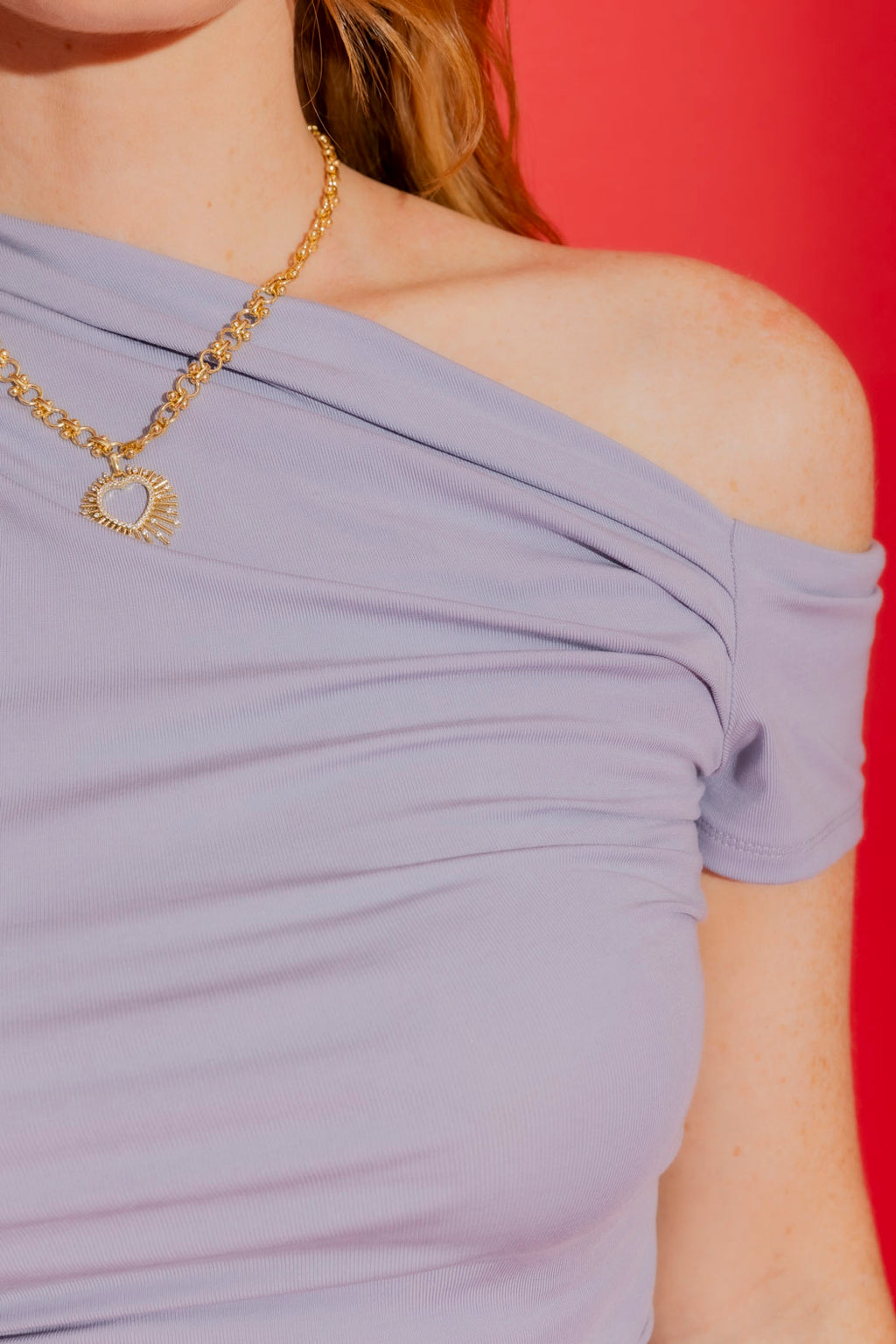 Lilac Tencel Drape Cap Sleeve Top