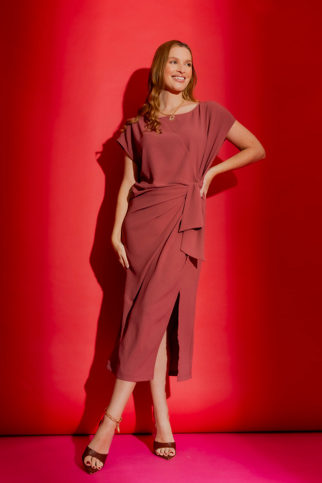 Dusty Rose Harlow Dress Dusty Rose