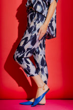 Blue Print Paperbag Pant