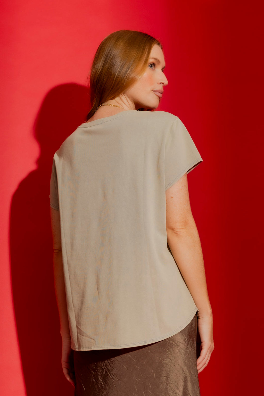 Khaki Washed Perfume T-Shirt