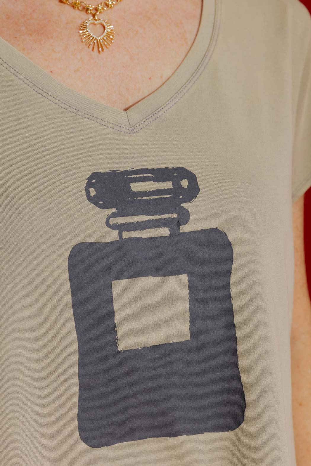 Khaki Washed Perfume T-Shirt
