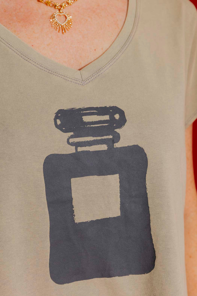 Khaki Washed Perfume T-Shirt