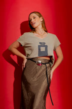 Khaki Washed Perfume T-Shirt
