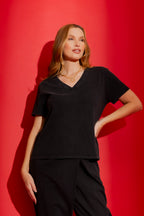 Washed Black V-Neck Tee Washed Black