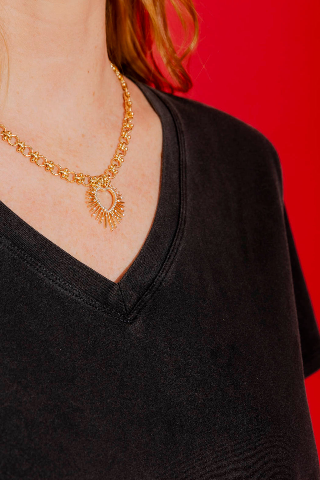 Washed Black V-Neck Tee Washed Black