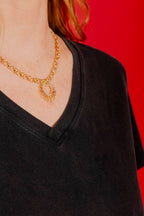 Washed Black V-Neck Tee Washed Black