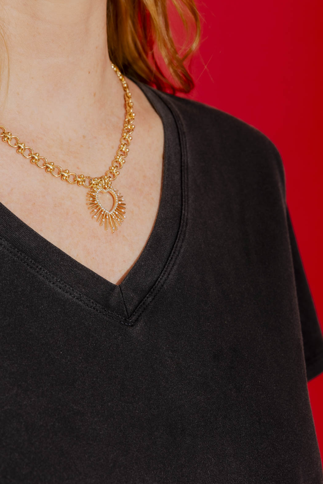 Washed Black V-Neck Tee Washed Black