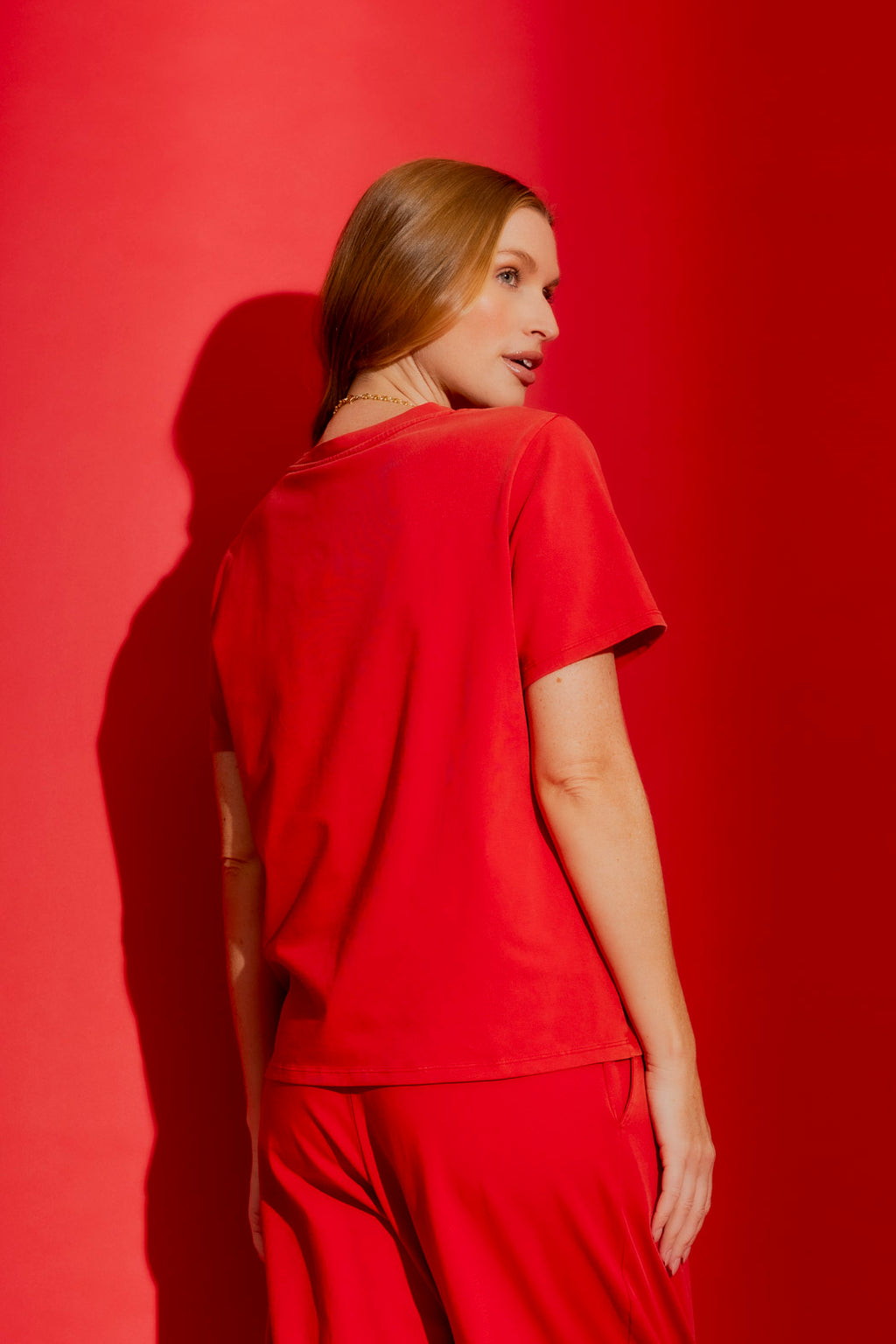 Washed Red V-Neck Tee Washed Red