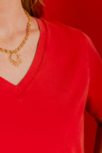 Washed Red V-Neck Tee Washed Red