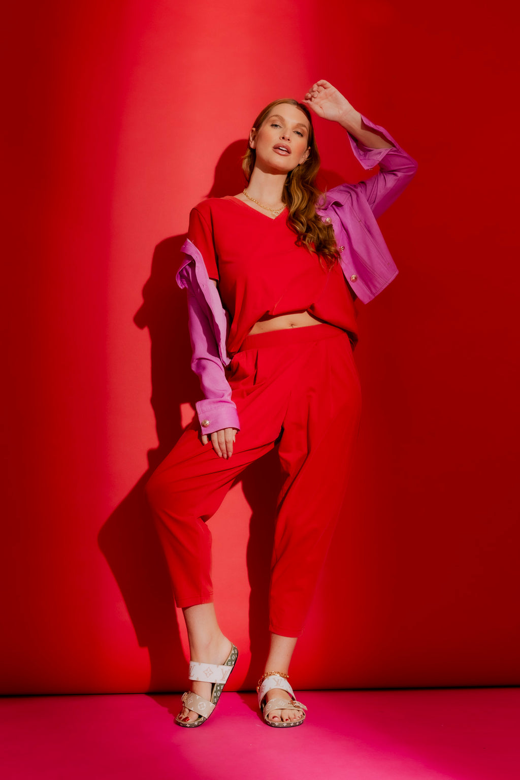 Washed Red V-Neck Tee Washed Red