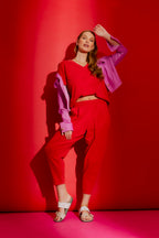 Washed Red V-Neck Tee Washed Red