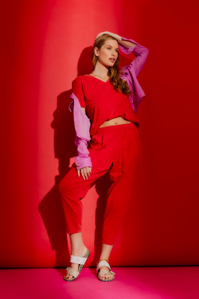 Washed Red Wrap Pant Washed Red