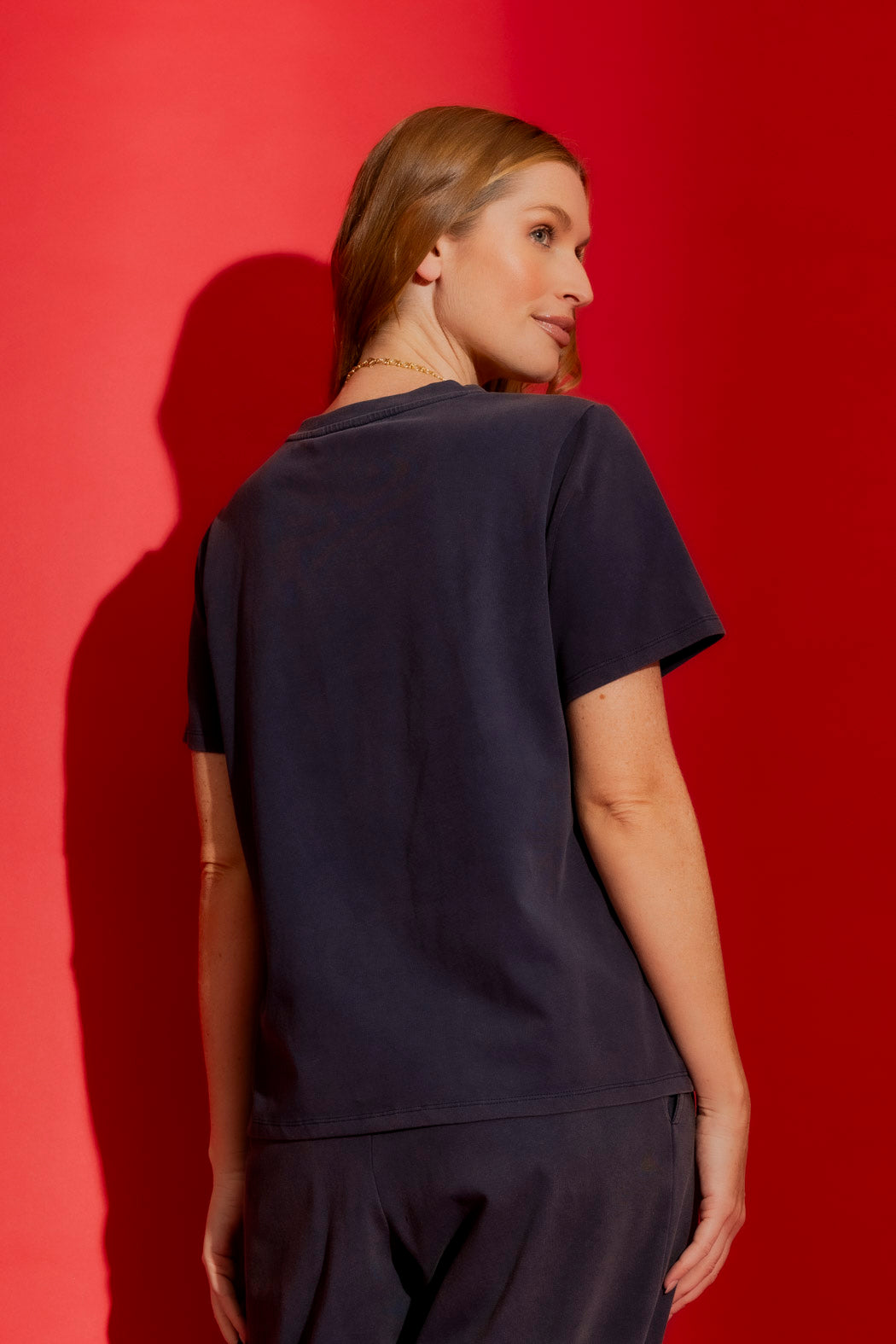 Washed Navy V-Neck Tee Washed Navy
