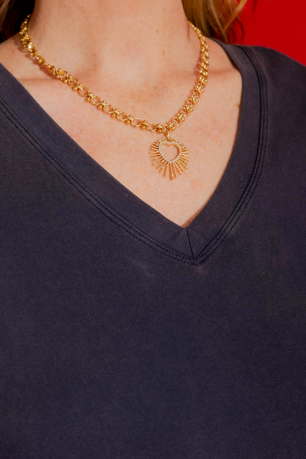 Washed Navy V-Neck Tee Washed Navy