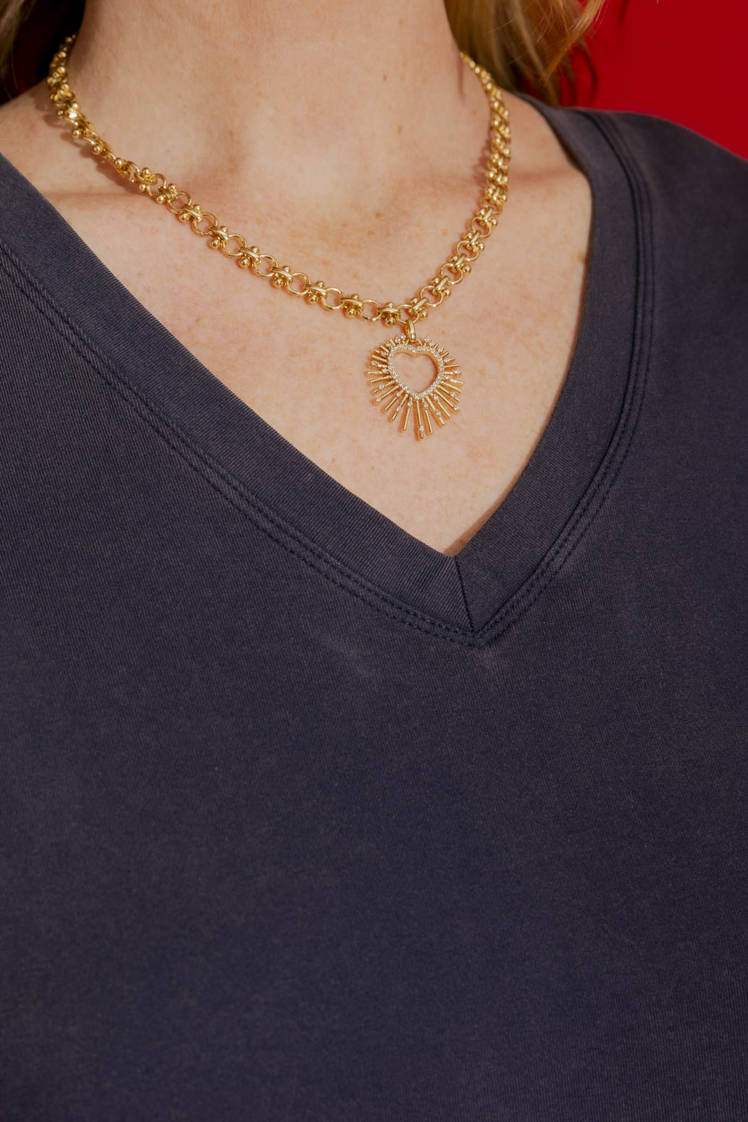 Washed Navy V-Neck Tee Washed Navy