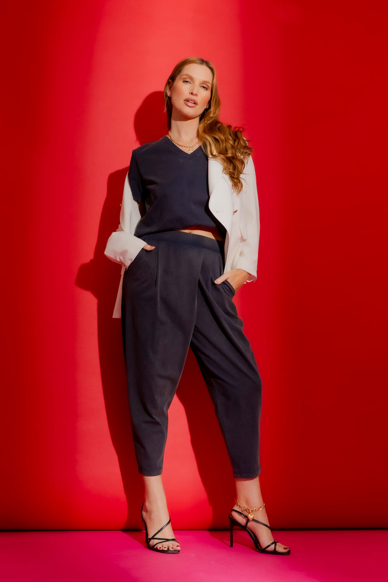 Washed Navy Wrap Pant Washed Navy