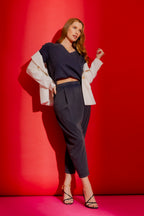 Washed Navy Wrap Pant Washed Navy