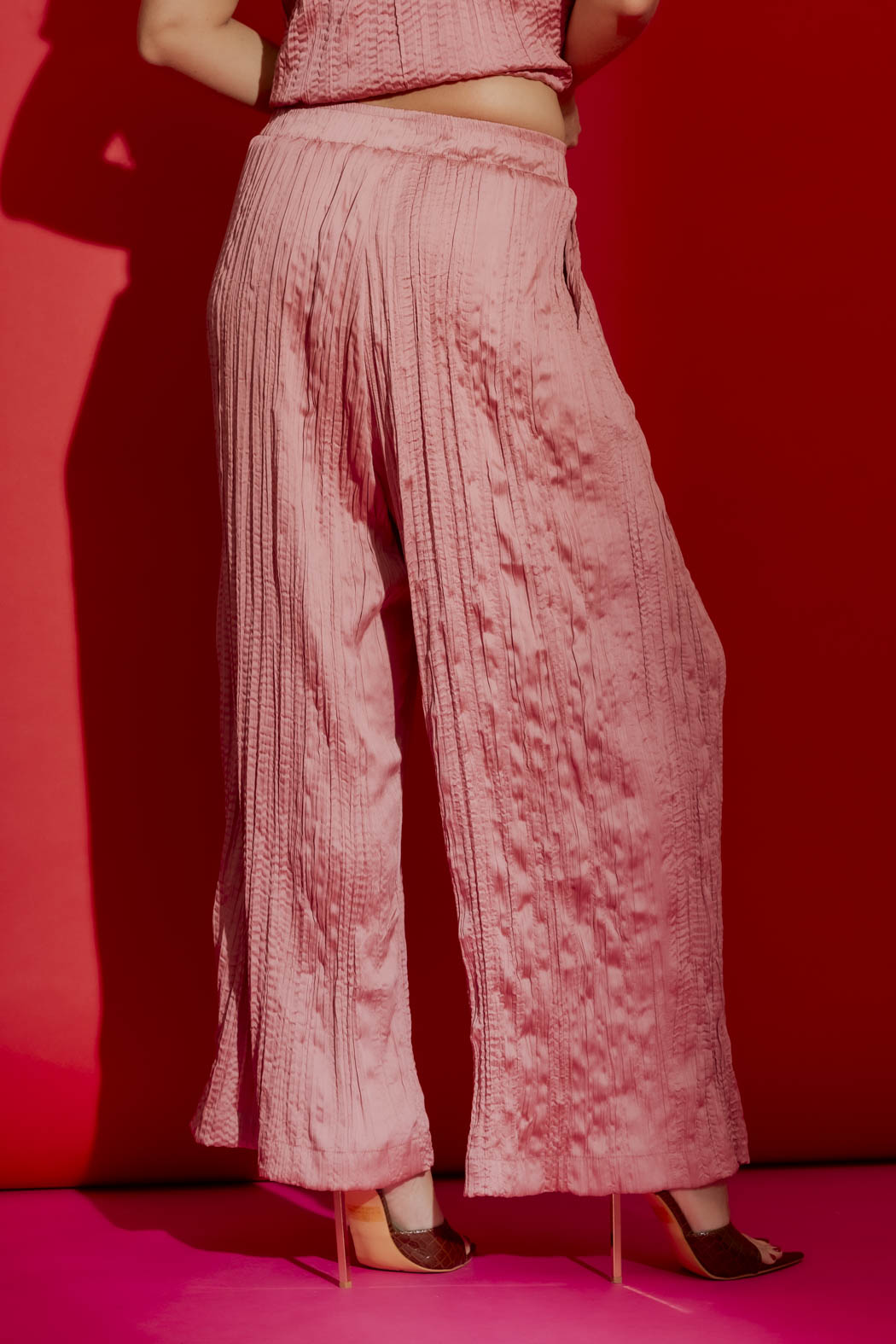 Pink Pull-On Pleat Pant