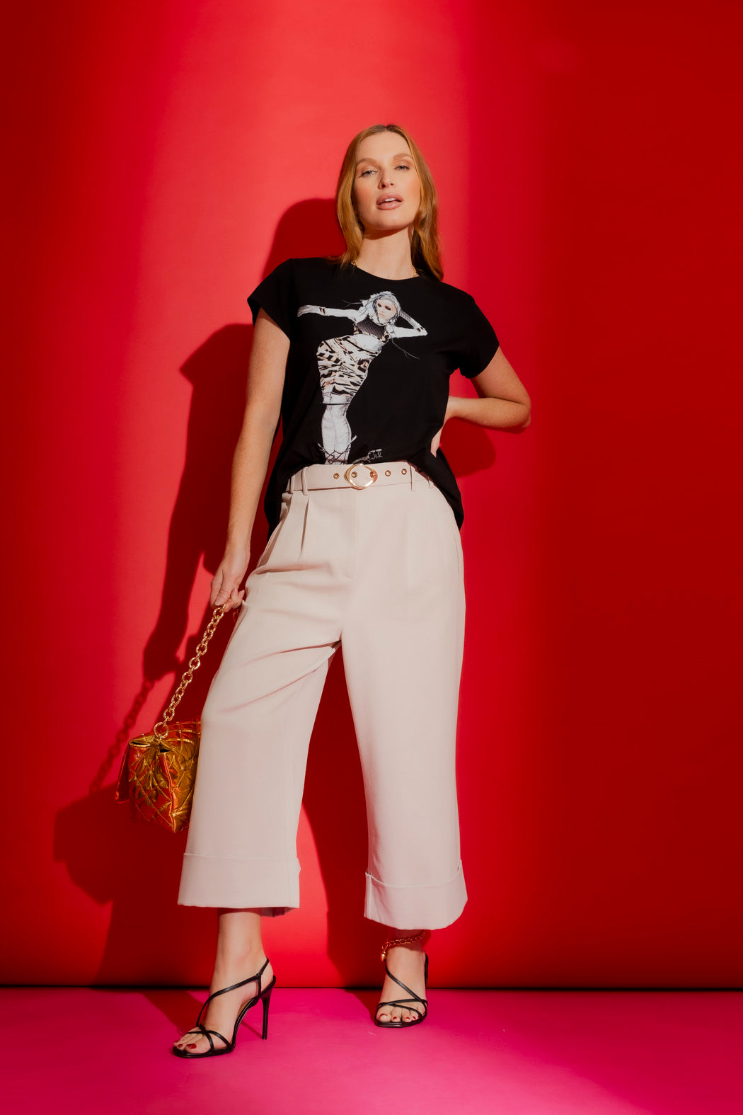 Black Sequin Dancer T-Shirt