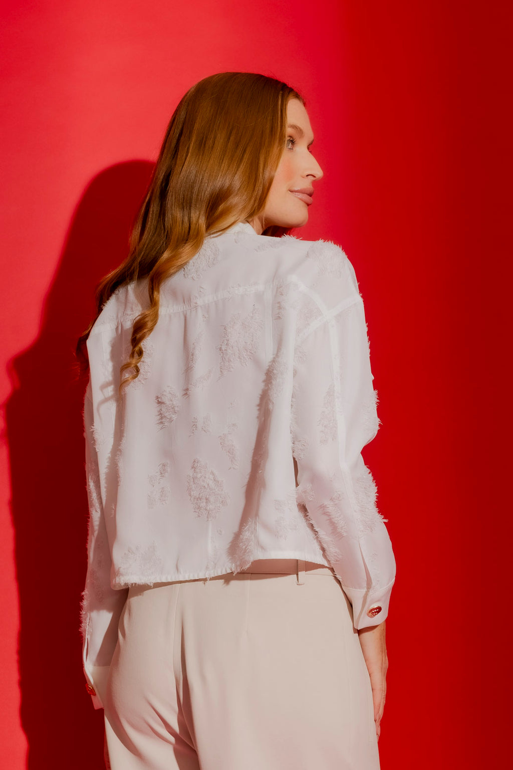White Embossed Dallas Jacket