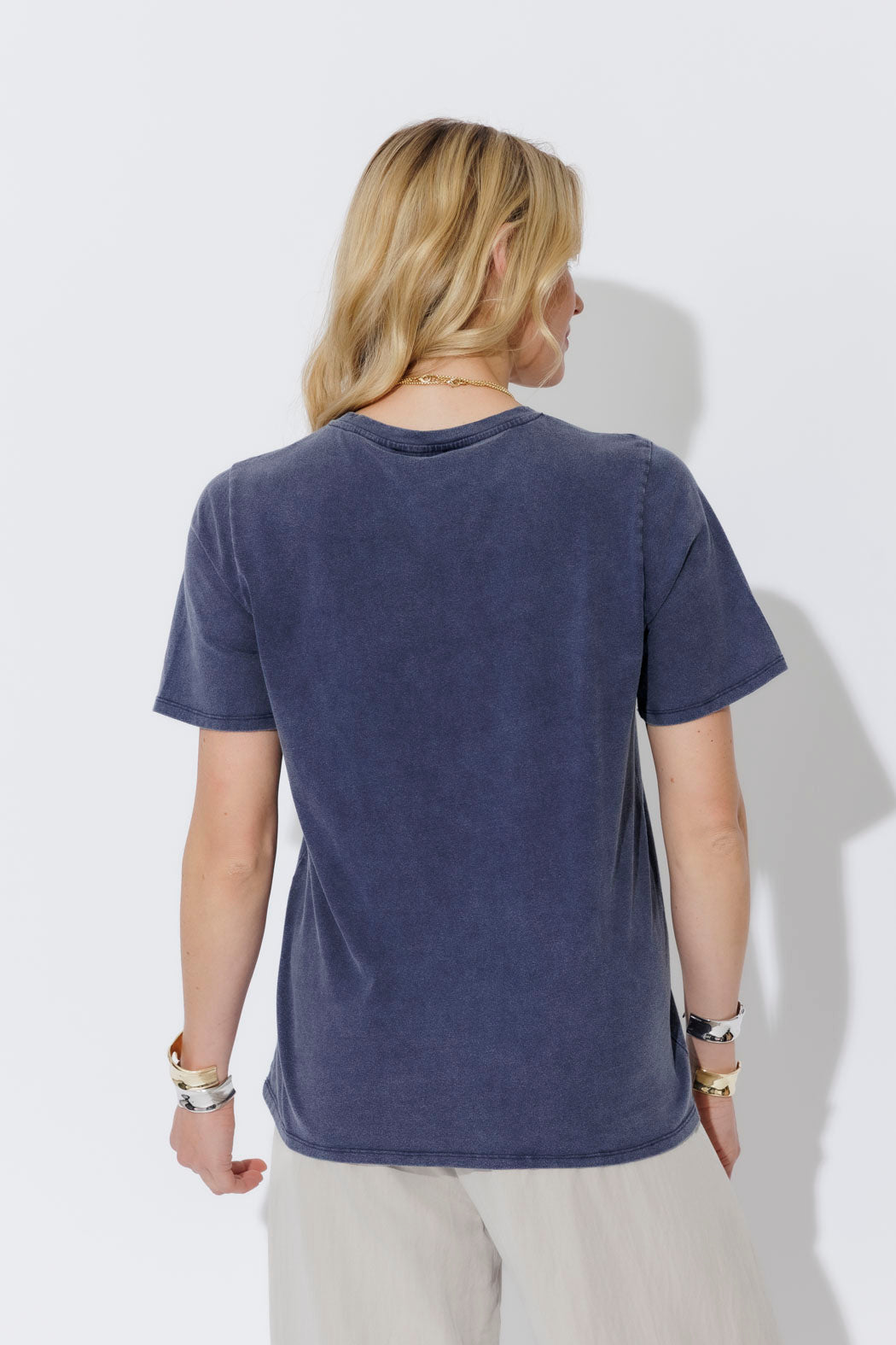 Navy Washed Cotton Freedom T-Shirt